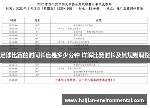 足球比赛的时间长度是多少分钟 详解比赛时长及其规则调整